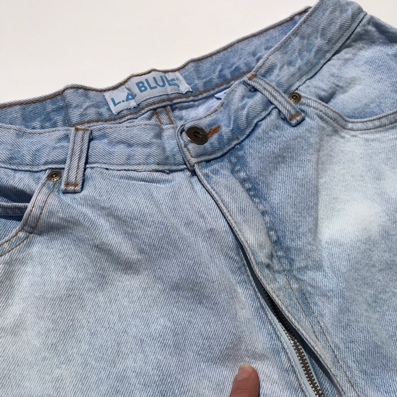 Vintage 90s High Waist Jean Shorts Cut off Large - Picture 6 of 9